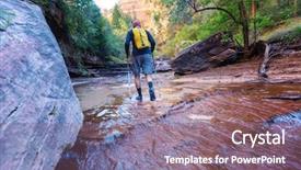  Presentation with national - Cool new PPT theme with hike in zion national park backdrop and a gray colored foreground