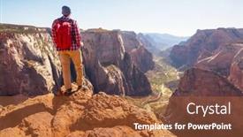  Presentation with utah - Audience pleasing slide deck consisting of hike in zion national park man walk on the trail in zion national park utah back turned no face visible backdrop and a red colored foreground