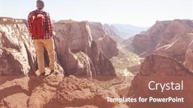  Presentation with utah - Colorful theme enhanced with hike-in-zion-national-park backdrop and a coral colored foreground