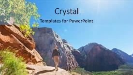  Presentation with national - PPT theme featuring hike in zion national park background and a  colored foreground