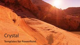  Presentation with national - Beautiful presentation design featuring hike in zion national park backdrop and a gold colored foreground