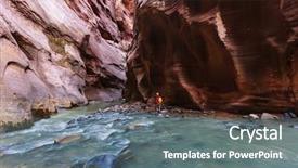  Presentation with national - Beautiful PPT layouts featuring hike in zion national park backdrop and a gray colored foreground
