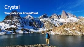  Presentation with beautiful moraine lake - Audience pleasing PPT theme consisting of hike to beautiful minaret lake backdrop and a  colored foreground