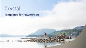  Presentation with british columbia canada - Beautiful slides featuring hike-to-turquoise-waters backdrop and a sky blue colored foreground