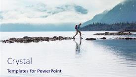  Presentation with british columbia canada - Amazing presentation theme having hike-to-turquoise-waters backdrop and a sky blue colored foreground