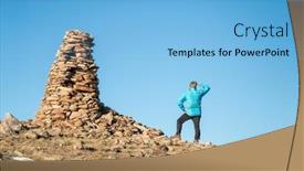  Presentation with colorado - Slide deck consisting of hiker-and-large-stone-cairn background and a light blue colored foreground