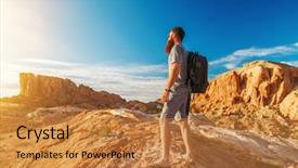  Presentation with nevada desert - Beautiful slides featuring hiker at valley of fire backdrop and a  colored foreground