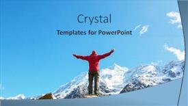  Presentation with new zealand - Colorful PPT theme enhanced with hiker-in-beautiful-mountains-near backdrop and a light blue colored foreground