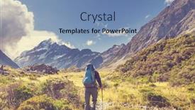  Presentation with new zealand - Presentation design consisting of hiker-in-beautiful-mountains-near background and a teal colored foreground