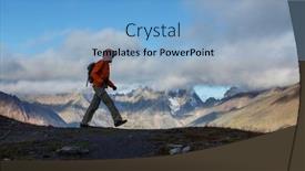  Presentation with couples hiking the mountains - PPT theme consisting of hiker-in-beautiful-mountains background and a light blue colored foreground