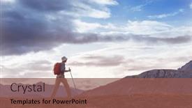  Presentation with canada - Theme enhanced with hiker-in-beautiful-mountains background and a violet colored foreground