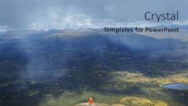 Presentation with canada - Theme having hiker-in-beautiful-mountains background and a light blue colored foreground