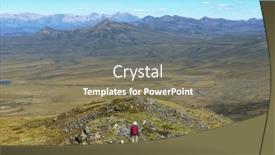  Presentation with canada - Slide set consisting of hiker-in-beautiful-mountains background and a violet colored foreground