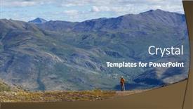  Presentation with canada - Slide deck consisting of hiker-in-beautiful-mountains background and a ocean colored foreground