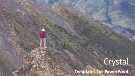  Presentation with mountains - Slides having hiker-in-beautiful-mountains background and a gray colored foreground