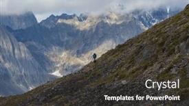  Presentation with mountains - Presentation featuring hiker-in-beautiful-mountains and a dark gray colored foreground