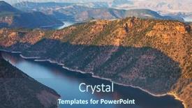  Presentation with recreation - Colorful presentation design enhanced with hiker-in-flaming-gorge-recreation backdrop and a ocean colored foreground