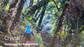  Presentation with nepal - Presentation design consisting of hiker-in-himalayan-jungles-nepal background and a gray colored foreground