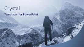  Presentation with nepal - Audience pleasing theme consisting of hiker-in-himalayas-mountain-nepal and a  colored foreground