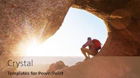  Presentation with alabama - Slide deck consisting of hiker-in-unusual-stone-formations background and a coral colored foreground