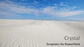  Presentation with mexico - Presentation theme having hiker-in-white-sands-dunes background and a  colored foreground