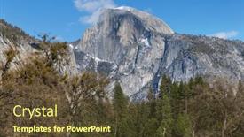  Presentation with yosemite - Presentation design featuring hiker-in-yosemite-national-park background and a tawny brown colored foreground