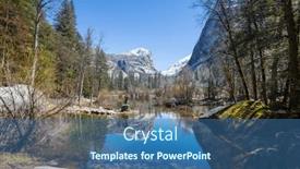  Presentation with yosemite - Presentation theme having hiker-in-yosemite-national-park background and a ocean colored foreground