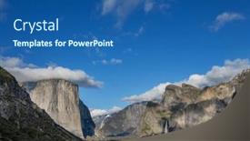  Presentation with yosemite - Slide set having hiker-in-yosemite-national-park background and a ocean colored foreground