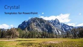  Presentation with yosemite - Presentation theme featuring hiker-in-yosemite-national-park background and a teal colored foreground