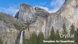  Presentation with yosemite - Presentation design featuring hiker-in-yosemite-national-park background and a tawny brown colored foreground