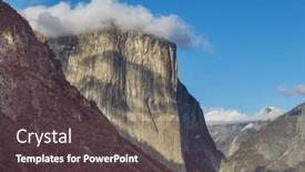  Presentation with yosemite - Slide deck with hiker-in-yosemite-national-park background and a dark gray colored foreground