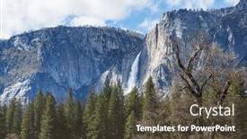  Presentation with yosemite - Theme featuring hiker-in-yosemite-national-park background and a tawny brown colored foreground