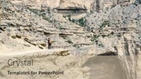  Presentation with oman - PPT layouts featuring hiker-on-balcony-walk-trail background and a mint green colored foreground