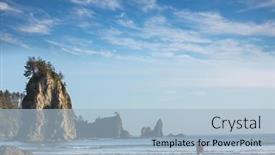  Presentation with vancouver - Audience pleasing presentation design consisting of hiker-on-the-beach backdrop and a light blue colored foreground