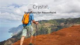  Presentation with hawaii - PPT layouts with hiker-on-the-trail background and a light gray colored foreground