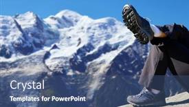  Presentation with mont blanc - Slide deck consisting of hiker-resting-in-the-graian background and a ocean colored foreground