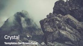  Presentation with mountain hiking - Colorful presentation theme enhanced with hiker sitting on a mountain backdrop and a dark gray colored foreground