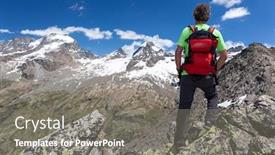  Presentation with rest - Presentation theme enhanced with hiker-take-a-rest-looking background and a gray colored foreground