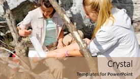  Presentation with first aid kit - Beautiful theme featuring hiker with sprained ankle is backdrop and a coral colored foreground
