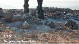  Presentation with mountain climb - Beautiful presentation theme featuring hiker-woman-climb backdrop and a gray colored foreground