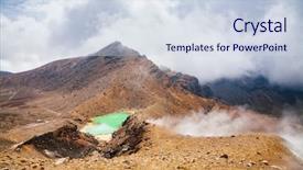  Presentation with alpine - Slide set featuring hikers at tongariro alpine crossing background and a sky blue colored foreground