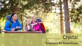  Presentation with poolside restaurant family - Slide deck enhanced with hikers get look something interesting background and a yellow colored foreground