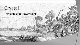  Presentation with road - Slide deck featuring hikers-on-a-road-near background and a white colored foreground