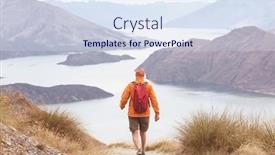  Presentation with adventure - Presentation having hiking-and-tramping-in-new background and a sky blue colored foreground