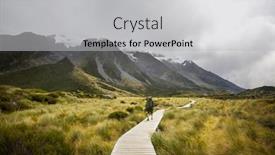  Presentation with adventure - Presentation theme consisting of hiking-and-tramping-in-new background and a light gray colored foreground