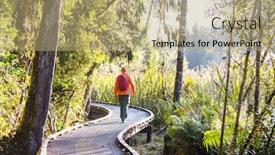  Presentation with adventure - Slide set with hiking-and-tramping-in-new background and a coral colored foreground