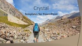  Presentation with adventure - Audience pleasing presentation theme consisting of hiking-and-tramping-in-new backdrop and a light blue colored foreground
