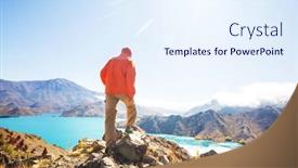  Presentation with adventure - PPT layouts consisting of hiking-and-tramping-in-new background and a sky blue colored foreground