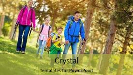  Presentation with hiking mountain - Cool new PPT theme with hiking day in the mountain backdrop and a yellow colored foreground