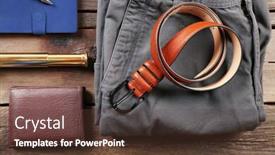  Presentation with gear - Presentation design featuring hiking-gear-on-wooden-background background and a  colored foreground